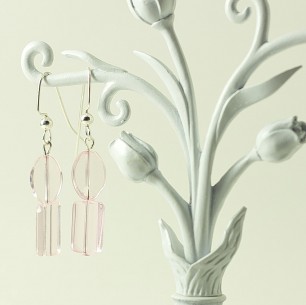 Dangle Bead Earrings – Sheer Pink